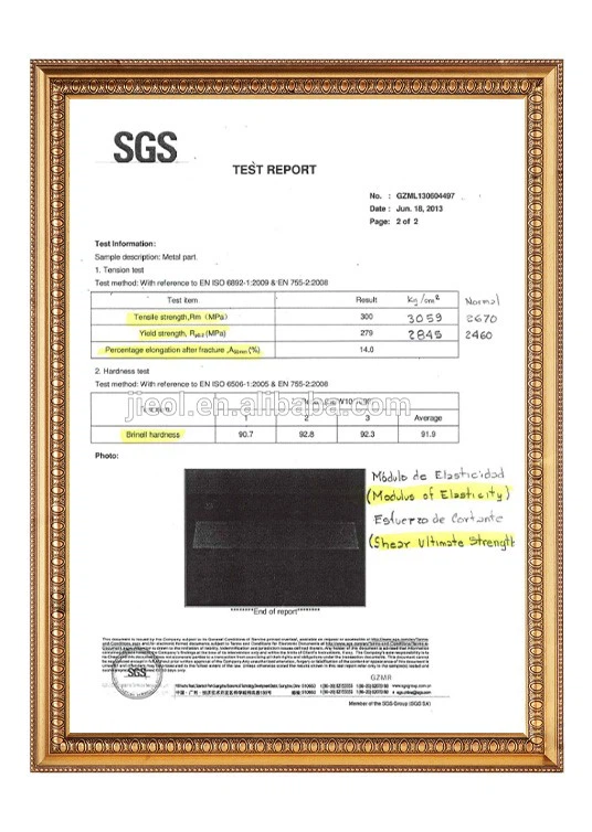 SGS certificate SGS certificate