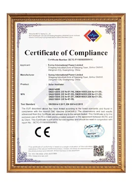 solar ventilator certificate solar ventilator certificate